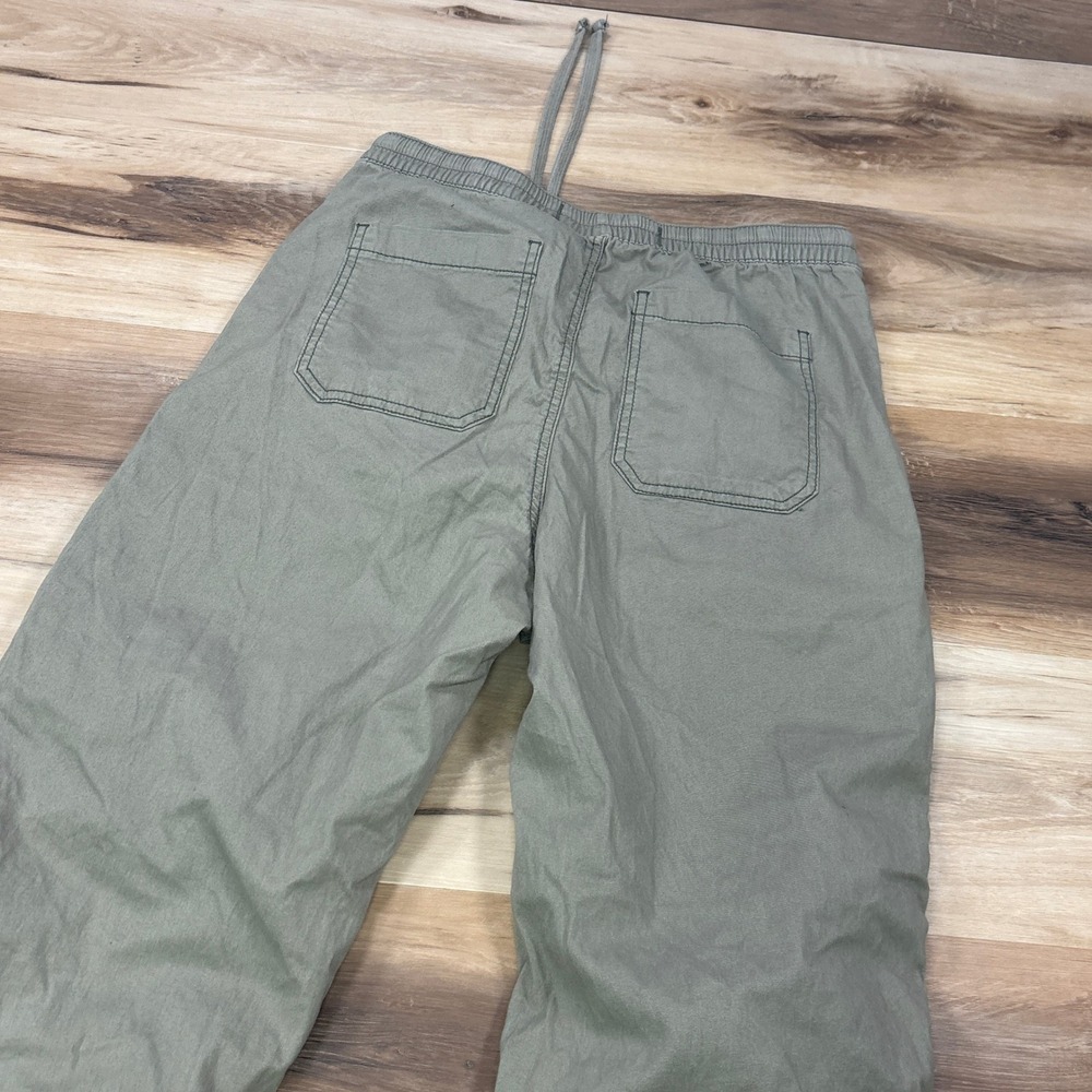 Hollister Parachute Pants Men Small Baggy Gorpcore Cotton Relaxed Olive Green - Picture 8 of 9